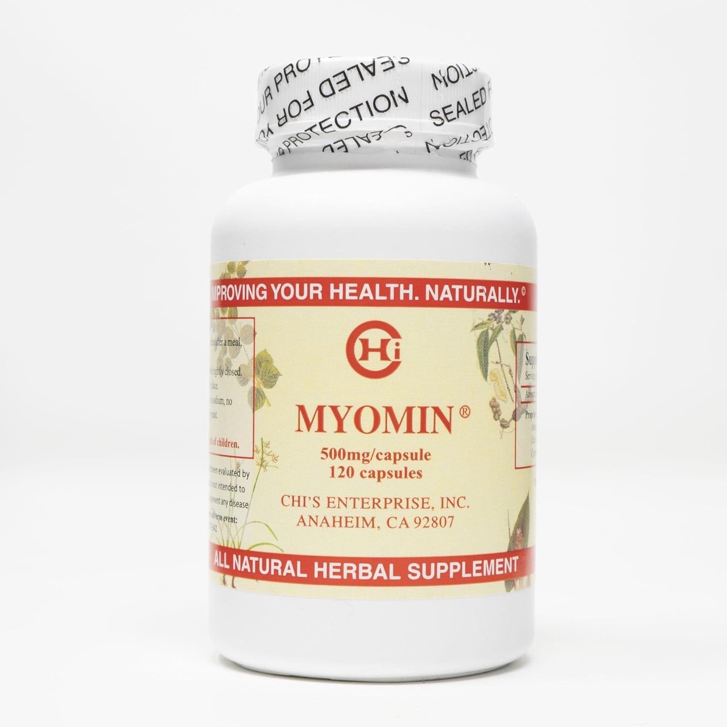 Myomin Herbal Supplement Bottle